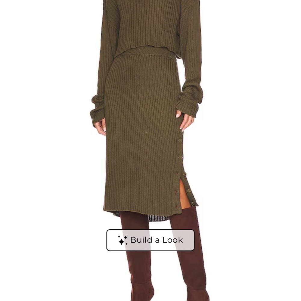 Bobi Olive Ribbed Knit Top - Picture 3 of 5